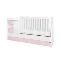 Трансформиращо се легло Lorelli - MiniMax 190/72 см, бяло/orchid pink