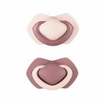 Комплект от симетрични силиконови залъгалки Canpol babies, PURE COLOR - 2бр, 0-6 м., розови