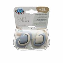 Комплект от симетрични силиконови залъгалки Canpol babies, PURE COLOR - 2бр,18+ м., сини